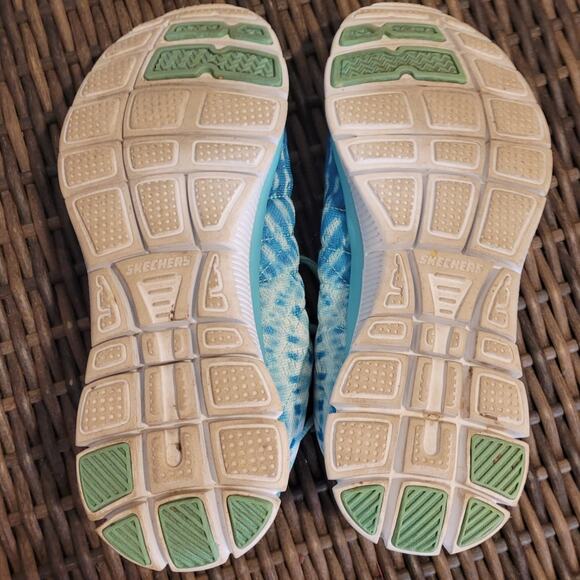 SKECHERS Flex Appeal 11884 Tie Dye Sneakers Sz 7.5 Mint Green Aqua Comfortcore - Picture 6 of 9